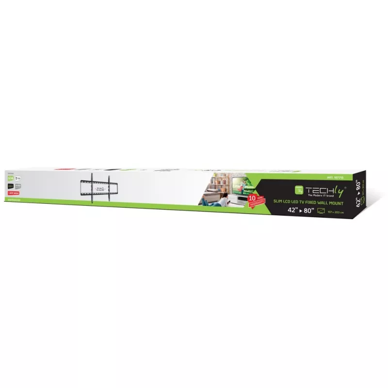 Techly ICA-PLB 162XL TV laikiklis/stovas 2,03 m (80 colių) Juodas