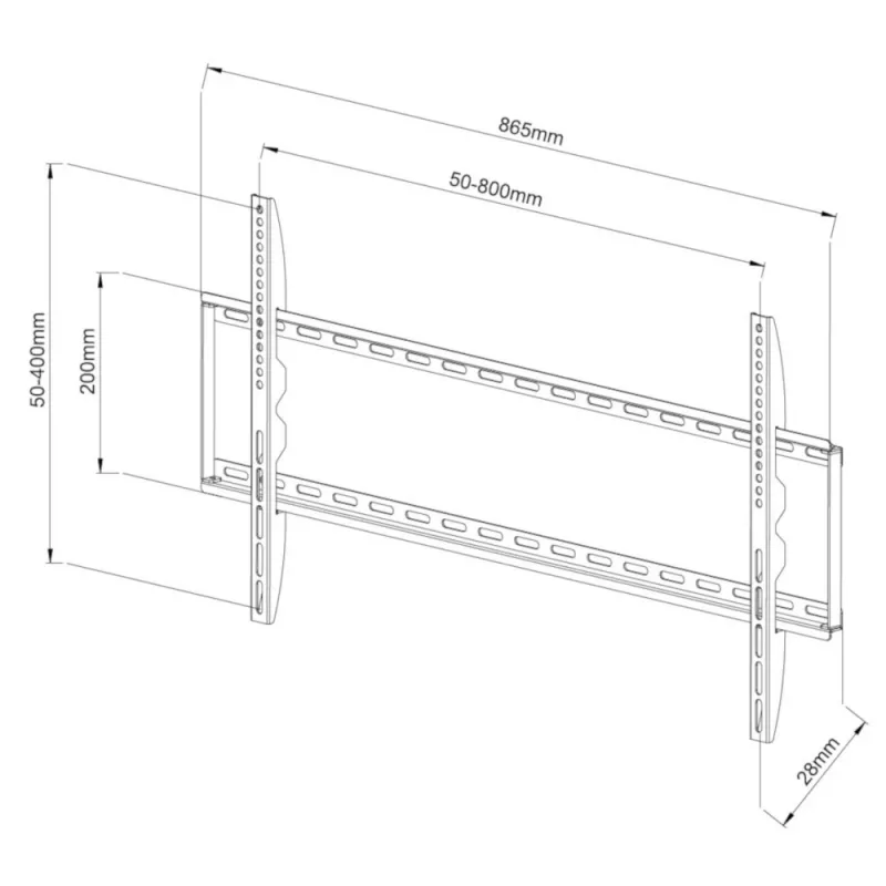 Techly ICA-PLB 162XL TV laikiklis/stovas 2,03 m (80 colių) Juodas