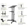 Techly ICA-TB TPM-1BK universalus nešiojamųjų kompiuterių ir projektorių vežimėlis, 103-125 cm, juodas