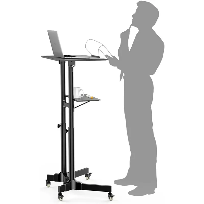 Techly ICA-TB TPM-1BK universalus nešiojamųjų kompiuterių ir projektorių vežimėlis, 103-125 cm, juodas