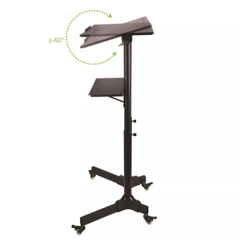 Techly ICA-TB TPM-1BK universalus nešiojamųjų kompiuterių ir projektorių vežimėlis, 103-125 cm, juodas