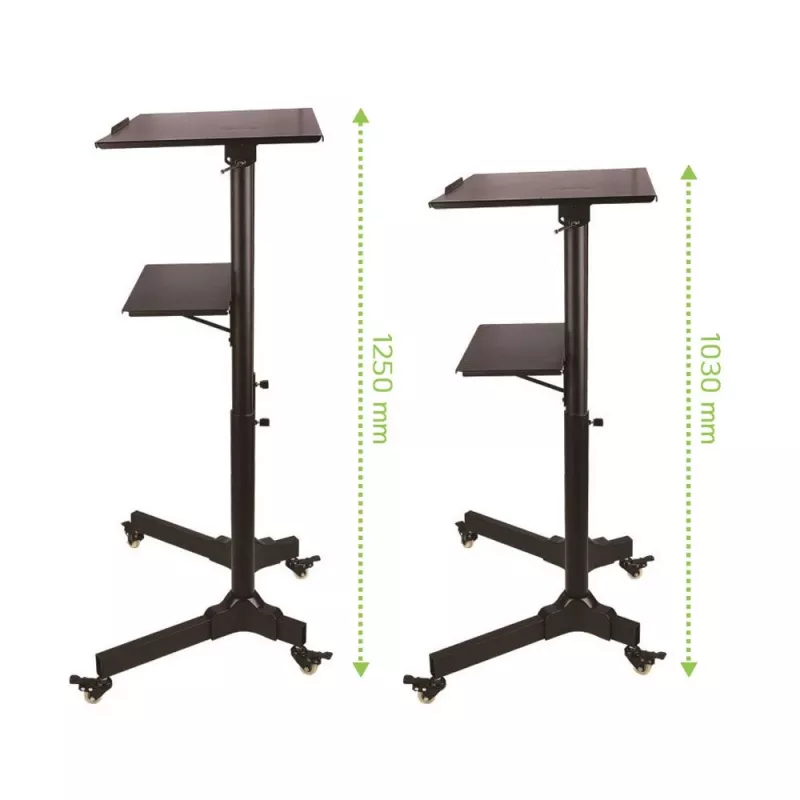 Techly ICA-TB TPM-1BK universalus nešiojamųjų kompiuterių ir projektorių vežimėlis, 103-125 cm, juodas