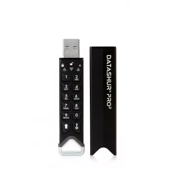 iStorage datAshur PRO2 4 GB | Saugus USB atmintukas | FIPS 140-2 Level 3 sertifikuotas | AES-XTS 256 bitų aparatinė šifracija | Apsaugotas slaptažodžiu | Atsparus dulkėms ir vandeniui