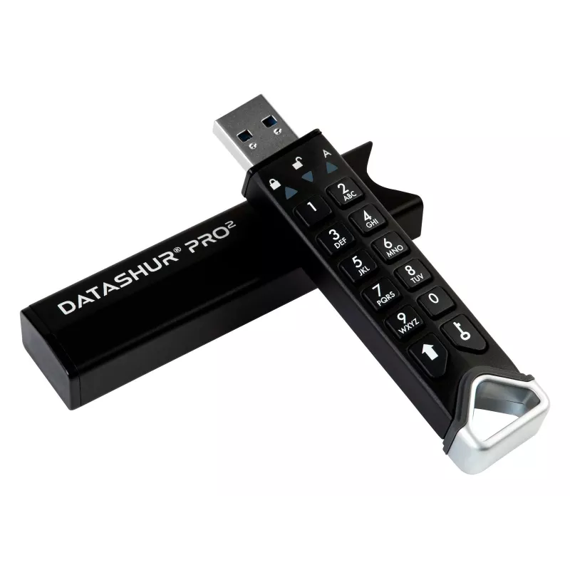 iStorage datAshur PRO2 4 GB | Saugus USB atmintukas | FIPS 140-2 Level 3 sertifikuotas | AES-XTS 256 bitų aparatinė šifracija | Apsaugotas slaptažodžiu | Atsparus dulkėms ir vandeniui