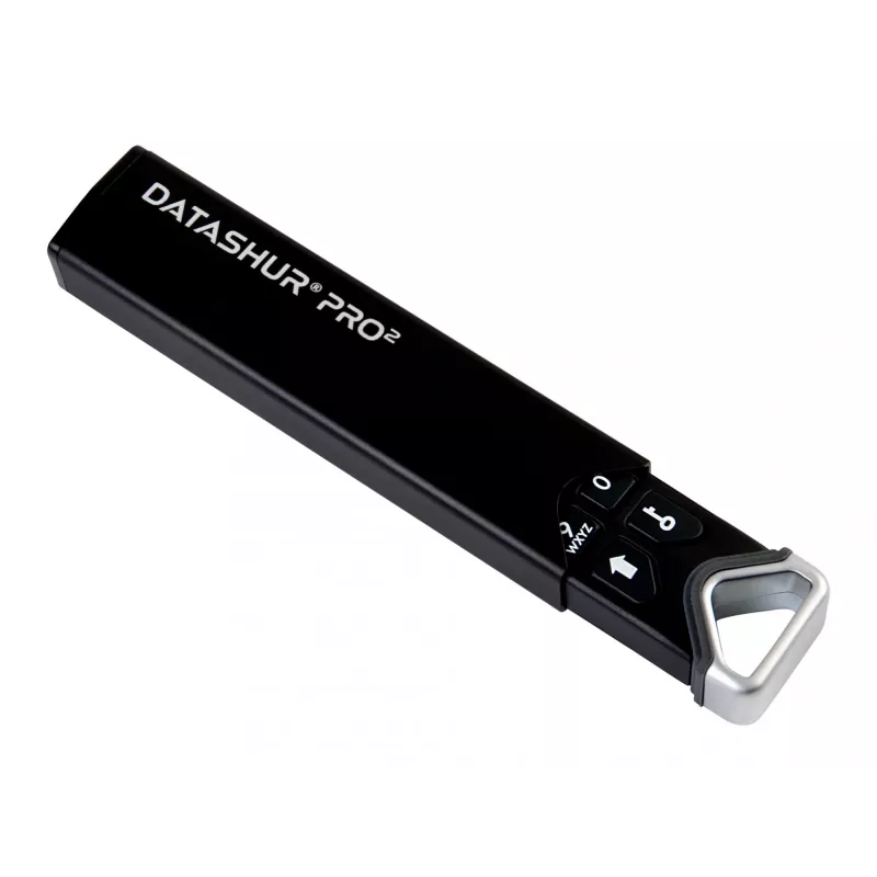 iStorage datAshur PRO2 4 GB | Saugus USB atmintukas | FIPS 140-2 Level 3 sertifikuotas | AES-XTS 256 bitų aparatinė šifracija | Apsaugotas slaptažodžiu | Atsparus dulkėms ir vandeniui