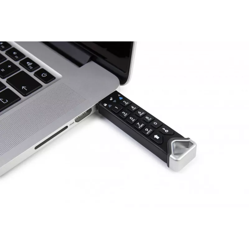 iStorage datAshur PRO2 4 GB | Saugus USB atmintukas | FIPS 140-2 Level 3 sertifikuotas | AES-XTS 256 bitų aparatinė šifracija | Apsaugotas slaptažodžiu | Atsparus dulkėms ir vandeniui