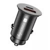 Techly Mini automobilinis įkroviklis USB-A ir USB-C Quick Charge 3.0 38W juodas metalinis
