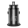 Techly Mini automobilinis įkroviklis USB-A ir USB-C Quick Charge 3.0 38W juodas metalinis