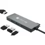 Techly IUSB32C-HUB4HPD nešiojamojo kompiuterio stotelė / prievadų replikatorius, laidinis, USB 3.2 Gen 2 (3.1 Gen 2) Type-C, pilka