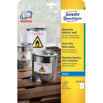 Lipnūs stačiakampiai etikečių lapai AVERY J4775-10