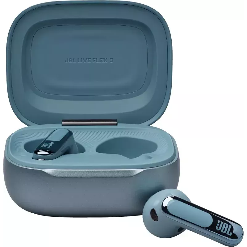 JBL Live Flex 3 belaidės ausinės į ausis, mėlynos