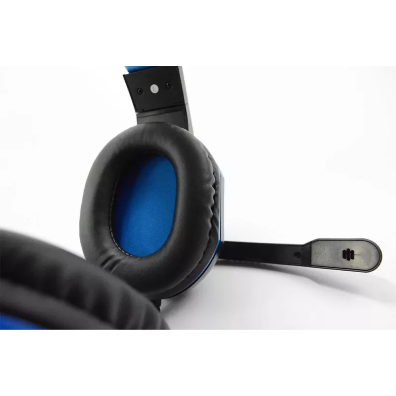 Steelplay HP41 ausinės su laidu, galvos lankeliu, žaidimams, juoda, mėlyna