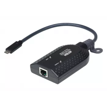 ATEN USB-C virtualios laikmenos KVM adapteris KA7183-AX, USB klaviatūra ir pelė, juoda