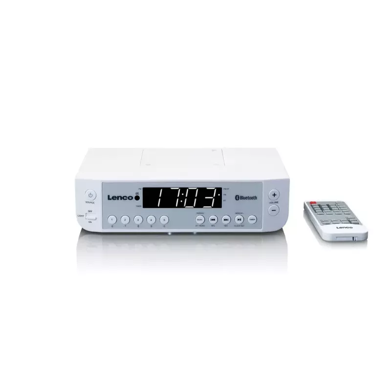 Laikrodinis radijo imtuvas Lenco KCR-100 (baltas)