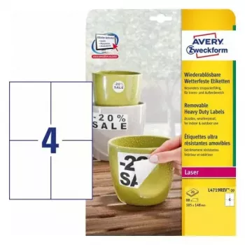 Lipnus etiketės lapas Avery L4719REV-20