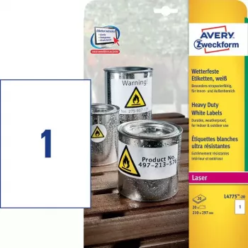 Lipni etiketė Avery L4775-20 užapvalintu stačiakampiu