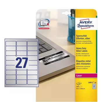 Lipni etiketė Avery L6011-20 sidabrinė suapvalintais kampais
