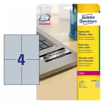 Lipni etiketė spausdintuvui Avery L6134-20 sidabrinė