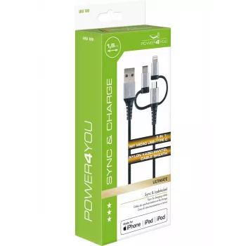 USB laidas Schwaiger LKU 100 1,5 m USB 2.0 A Micro-USB B juodas sidabrinis