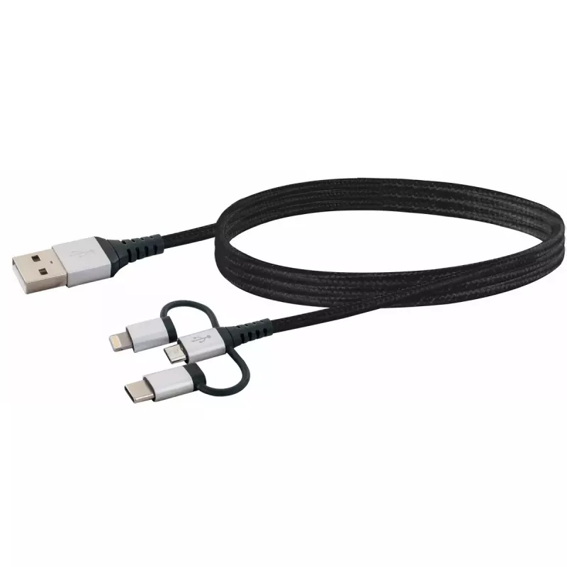 USB laidas Schwaiger LKU 100 1,5 m USB 2.0 A Micro-USB B juodas sidabrinis