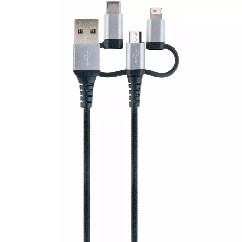 USB laidas Schwaiger LKU 100 1,5 m USB 2.0 A Micro-USB B juodas sidabrinis