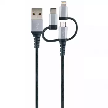 USB laidas Schwaiger LKU 100 1,5 m USB 2.0 A Micro-USB B juodas sidabrinis