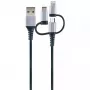 USB laidas Schwaiger LKU 100 1,5 m USB 2.0 A Micro-USB B juodas sidabrinis