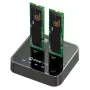 CoreParts MS-CLONER-SATA M.2 SSD dokavimo stotelė su klonavimo funkcija, USB 3.2 Gen 2 Type-C, juoda