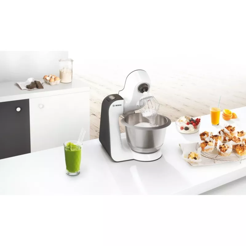 Bosch MUM5 Start Line universalus virtuvės kombainas 800 W 3,9 L oranžinis, sidabrinis, permatomas, baltas