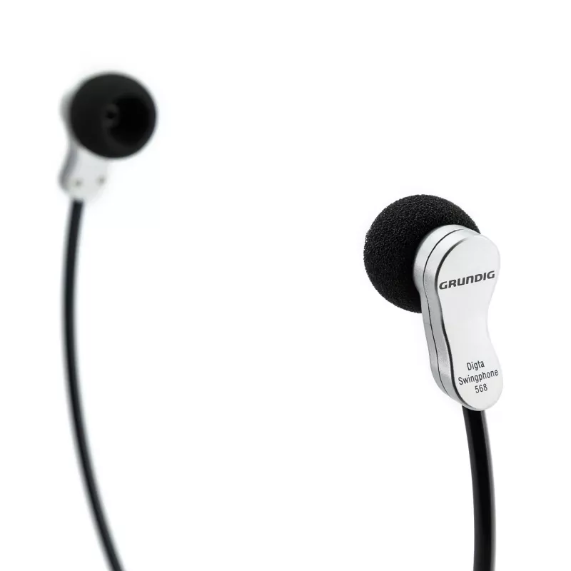 Grundig Swingphone 568 ausinės su smakro juosta, laidinės, juodos, sidabrinės