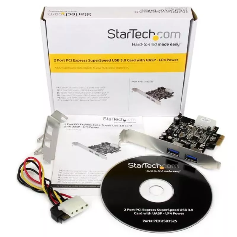 StarTech.com 2 prievadų PCI Express (PCIe) SuperSpeed USB 3.0 kortelės adapteris su UASP - LP4 maitinimu