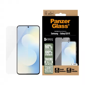 PanzerGlass ® Apsauginis stiklas Samsung Galaxy S25 FE 5G | Ultra-Wide Fit su EasyAligner