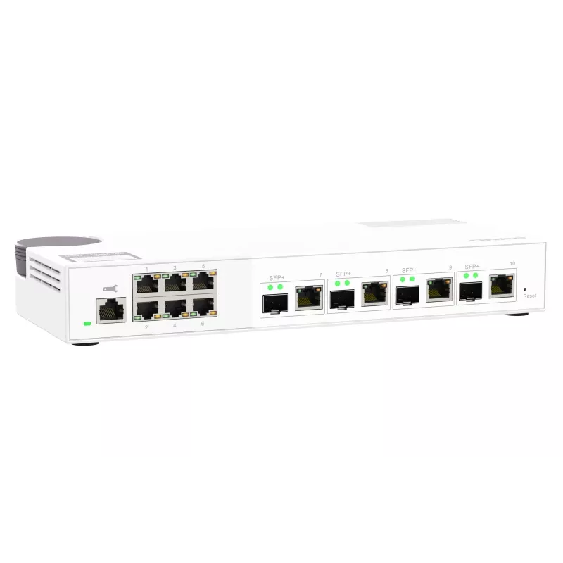 QNAP QSW-M2106-4C tinklo jungiklis, valdomas L2, 2.5G Ethernet (100/1000/2500), baltas