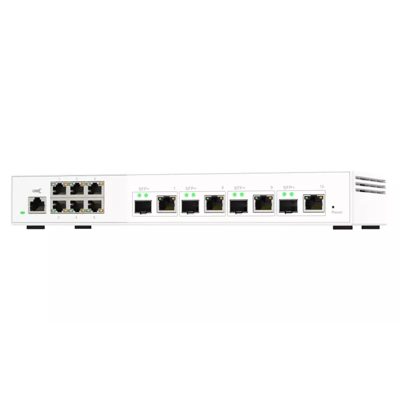 QNAP QSW-M2106-4C tinklo jungiklis, valdomas L2, 2.5G Ethernet (100/1000/2500), baltas