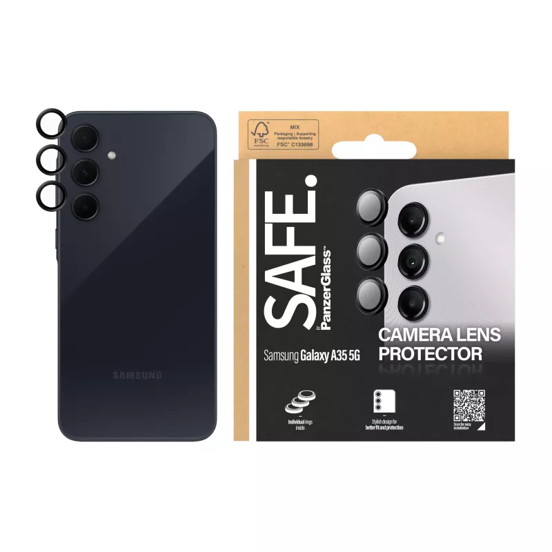 PanzerGlass SAFE. apsauginis objektyvo stikliukas juodas Samsung Galaxy A35 5G
