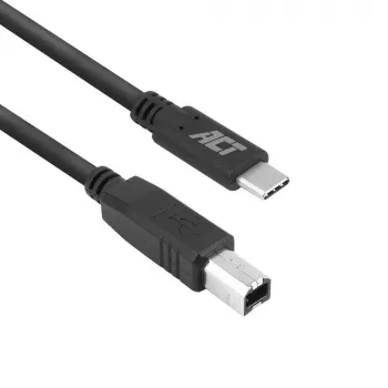 ACT USB 2.0 laidas, USB-C į USB-B, 1,8 metro