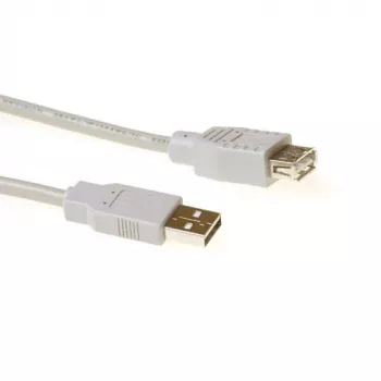ACT USB 2.0 A kištukas - USB A lizdas dramblio kaulo spalvos 3 m