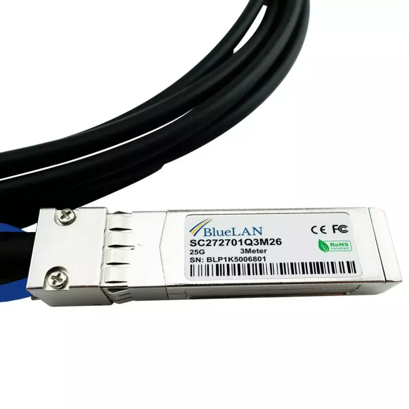 SFP28 DAC kabelis BlueOptics SFP28-DAC-0.5M-UQ 0,5 m vyriškas jungtis