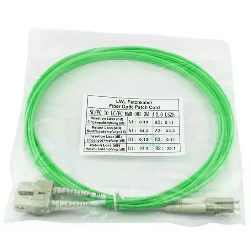 Skaidulinis optinis kabelis BlueOptics SFP3132GU20MK LC SC OM5 20 m Geltonas