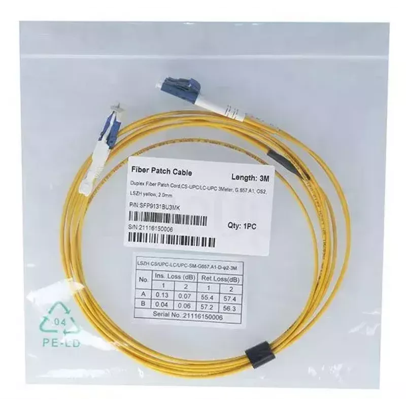 Skaidulinis optinis kabelis BlueOptics SFP9131BU1MK CS LC OS2 1 m Geltonas