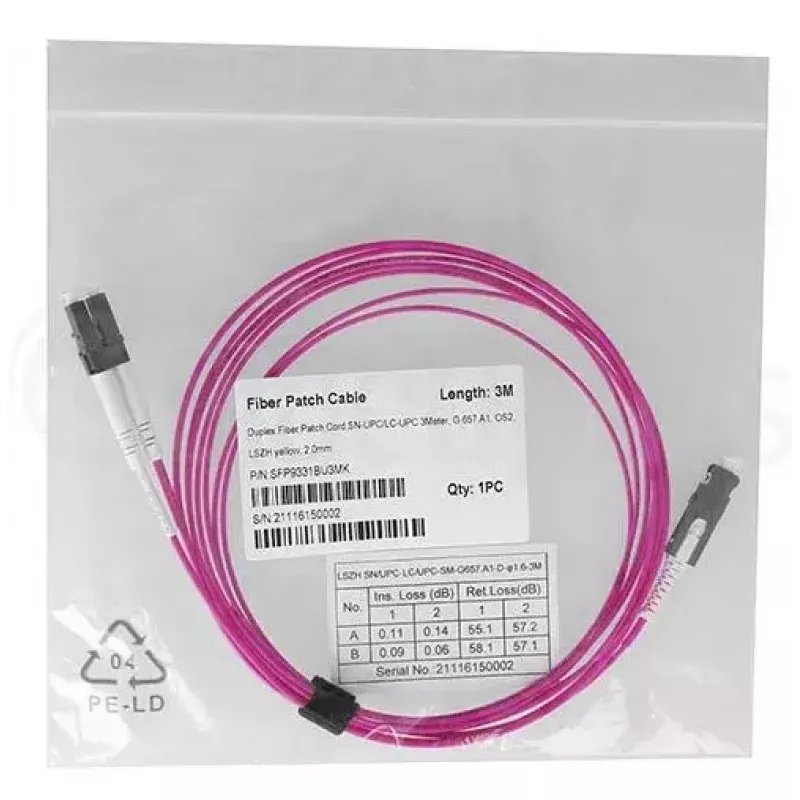 Skaidulinis optinis kabelis BlueOptics SFP9331FU1MK SN LC OM4 1 m Violet