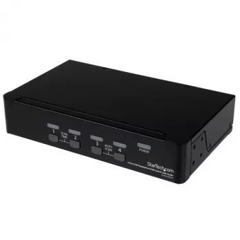 StarTech.com 4 prievadų USB DisplayPort KVM jungiklis su garsu, 3840 x 2400 pikselių, juodas