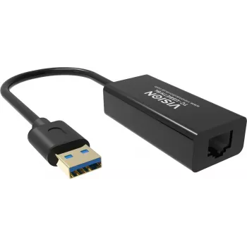 Tinklo adapteris Vision TC-USBETH/BL, USB į RJ45, juodas