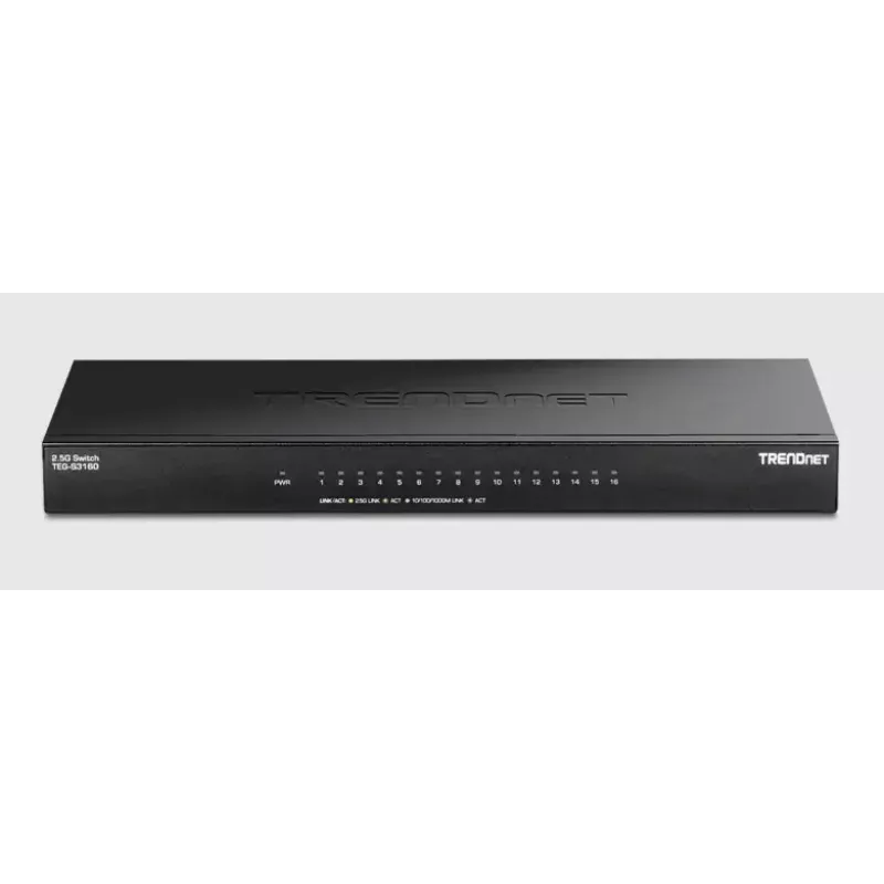 Nevaldomas jungiklis Trendnet TEG-S3160 16 prievadų 2,5G Ethernet stalinis juodas