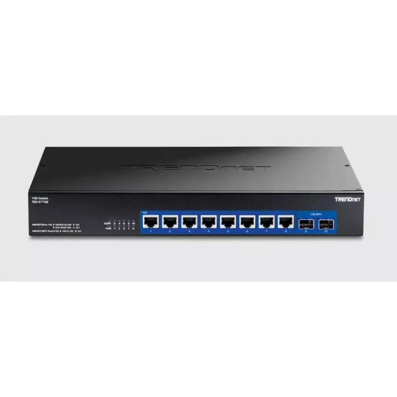 Nevaldomas jungiklis Trendnet TEG-S7102 10G Ethernet 8 prievadai juodas