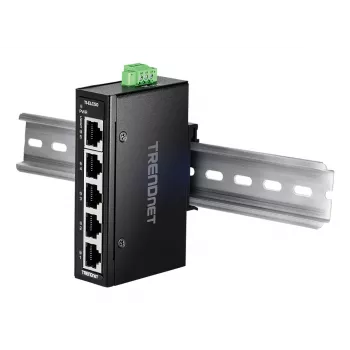 Tinklo jungiklis TRENDnet TI-ELC50 nevaldomas 5 prievadų Fast Ethernet (10/100), 9,6–60V, sieninis/DIN-bėgio montavimas