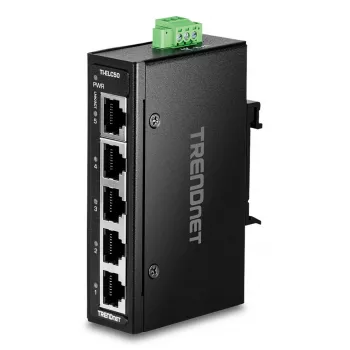 Tinklo jungiklis TRENDnet TI-ELC50 nevaldomas 5 prievadų Fast Ethernet (10/100), 9,6–60V, sieninis/DIN-bėgio montavimas
