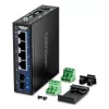 Nevaldomas Gigabit Ethernet jungiklis TRENDnet TI-G51SC, 4x RJ-45 10/100/1000, 10 Gbit/s pralaidumas, 2000 MAC, 9–60 V, montuojamas ant sienos