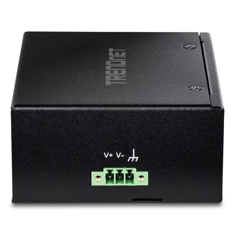 Nevaldomas Fast Ethernet PoE+ jungiklis TRENDnet TI-PELC80 — 8x 10/100 Mbps RJ-45, IEEE 802.3af/at, 48–56 V DC, montuojamas ant sienos
