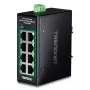 Nevaldomas Fast Ethernet PoE+ jungiklis TRENDnet TI-PELC80 — 8x 10/100 Mbps RJ-45, IEEE 802.3af/at, 48–56 V DC, montuojamas ant sienos